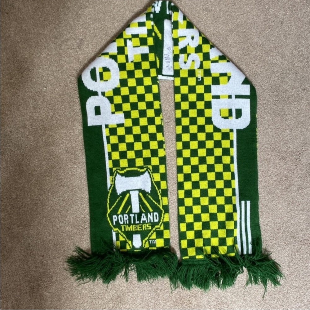 Adidas Portland Timbers Green Checkered Soccer Scarf